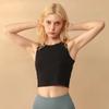 Solid Sleeveless Slim Tank Tops For Women High Elastic Elegant Crew Neck   Casual Bottoming Vest Summer Versatile Crop Top