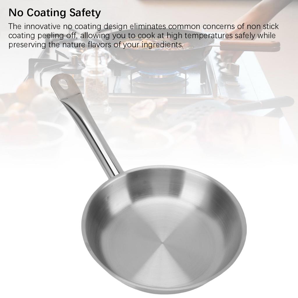 Сковорода с антипригарным покрытием из нержавеющей стали 304 20 см Сковорода с антипригарным покрытием для всех типов плит Кухонные принадлежности