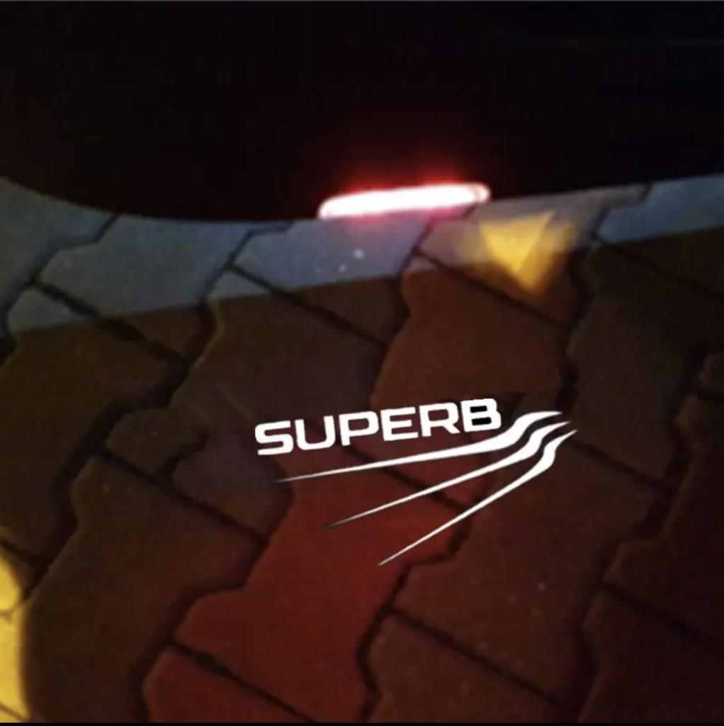 Car Door Welcome Laser Projector Logo Ghost Shadow Night Light Car Courtesy Lamp kit For Skoda Superb 2 MK2 Superb 3 2009-2024