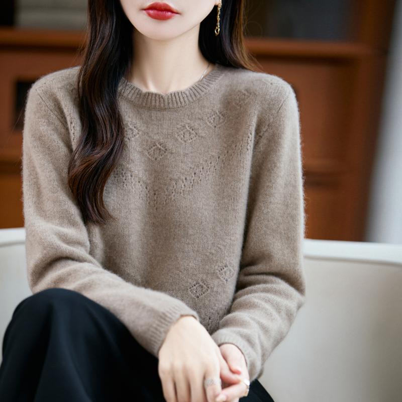 Женский кашемировый свитер Qinghe кашемир 30% кашемир 70% шерсть осенне-зимний пуловер теплый и модный