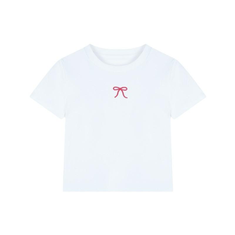 Spice Girl Short Sleeve Slim Skinny Waist Shoulder T-Shirt Sexy Niche ins Fashion Versatile Chic Pure Desire Top