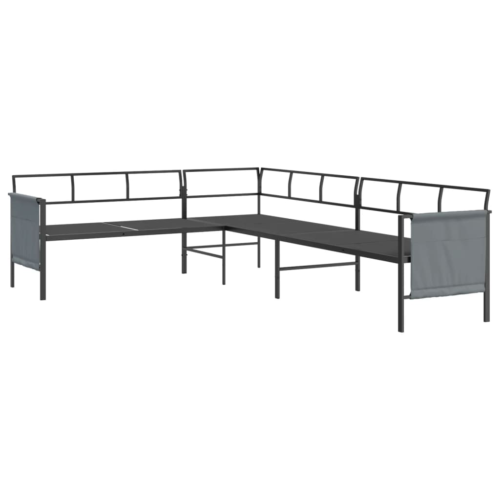 vidaXL Garten-Ecksofa Anthrazit Stahl und Textilene