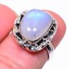 Натуральный радужный лунный камень драгоценный камень 925 стерлингового серебра ювелирное кольцо размер 6 F3Q18