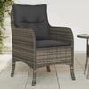 VidaXL Set of 2 Garden Chairs with Cushions, Patio Seats with Removable Cover, Outdoor Furniture for Terrace, Grey 365147