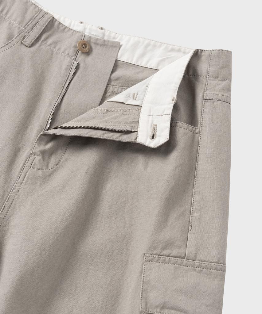 NONBLANK Washed Wide Curved Cargo Pants_Beige