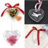 Clear Plastic Acrylic Heart Shape Fillable Ball DIY Craft Ball Ornaments Christmas Tree Home Decor