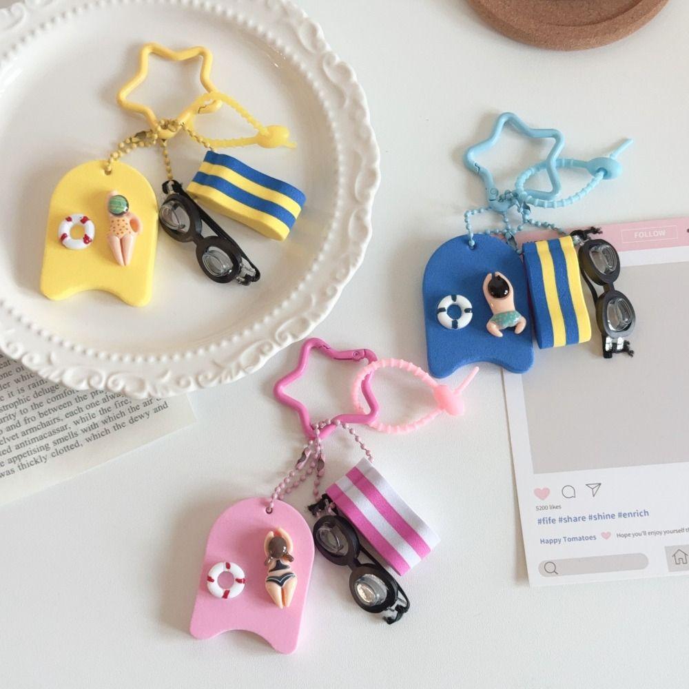 Colorful Floating Key Ring Funny Diving Mask Bag Pendant Swimming Keychain Swimming enthusiast