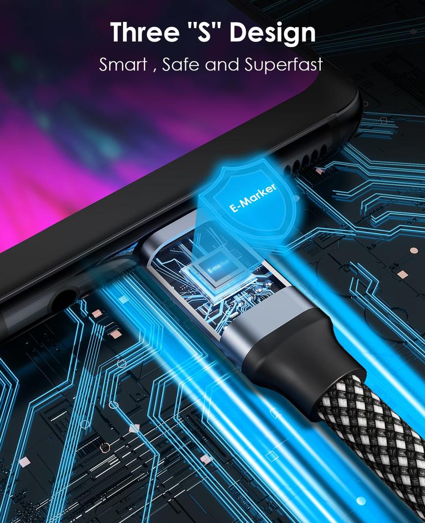 Magtame Magnetic Automatic Fast Metal Double Совместимость с кабелем Type-C, хранение, зарядка 240 Вт/5 А, кабель Type-C, совместимость с QC4.0/PD3.1, USBC-USBC