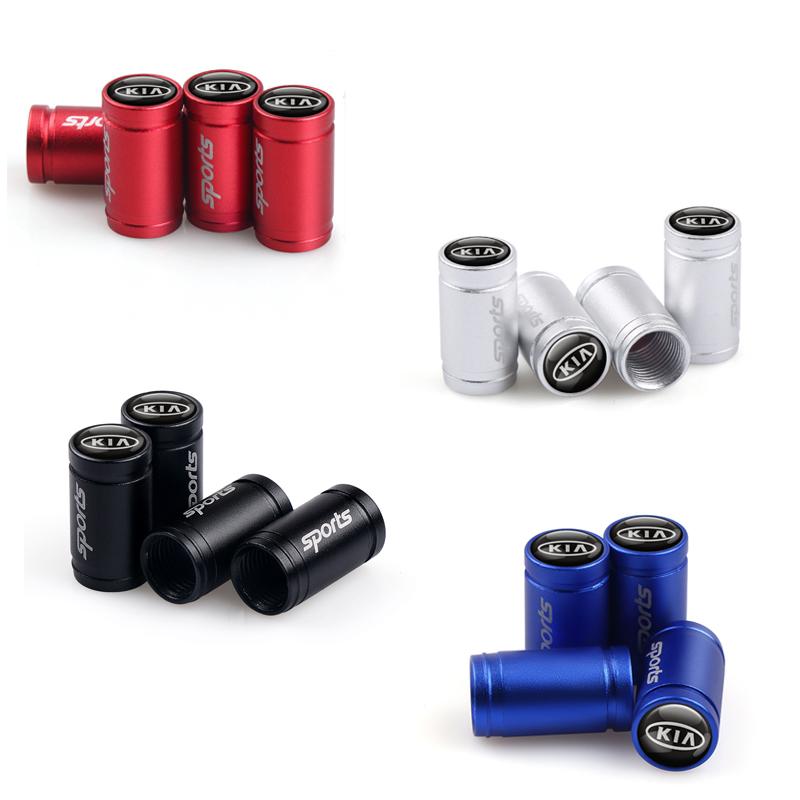 WXAH7 4Pcs Car Tire Valve Caps For Kia Pegas Sorento Soul Cerato Sportage Optima Borrego K5 K3 RIO Ceed Auto Air Stem Cap Accessories