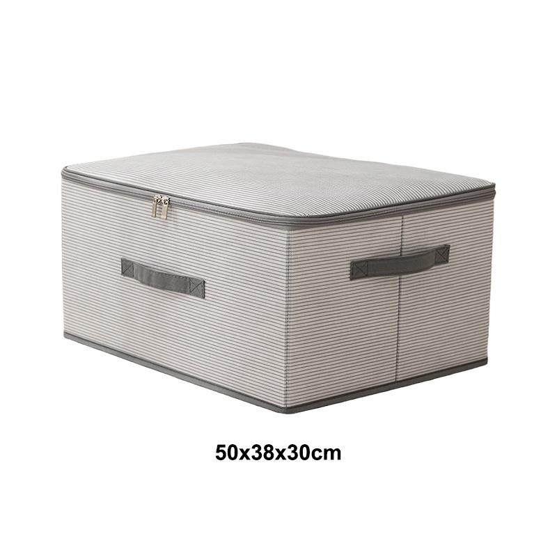 Складной нетканый ящик для хранения в полоску, складной, с ручкой для переноски, органайзер для одежды, молестойкий, влагостойкий, большой вместимости, экономящий место