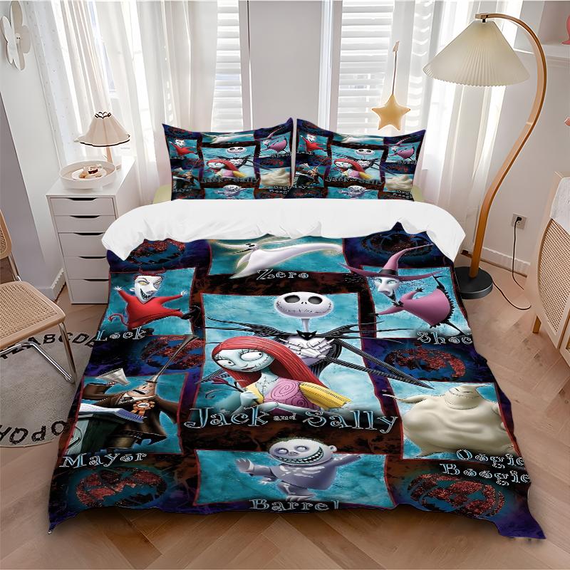 3Pcs Nightmare Before Christmas Characters Bedding Sets For All Sizes New 3D Printed Bed Cover Comforter Duvet Cover Pillowcase Bedroom Decoration