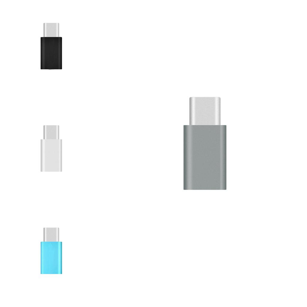 Sleek 3x Metal Micro Usb To Usb-c Type-c Sync Charger Adapter With Reversible Connector