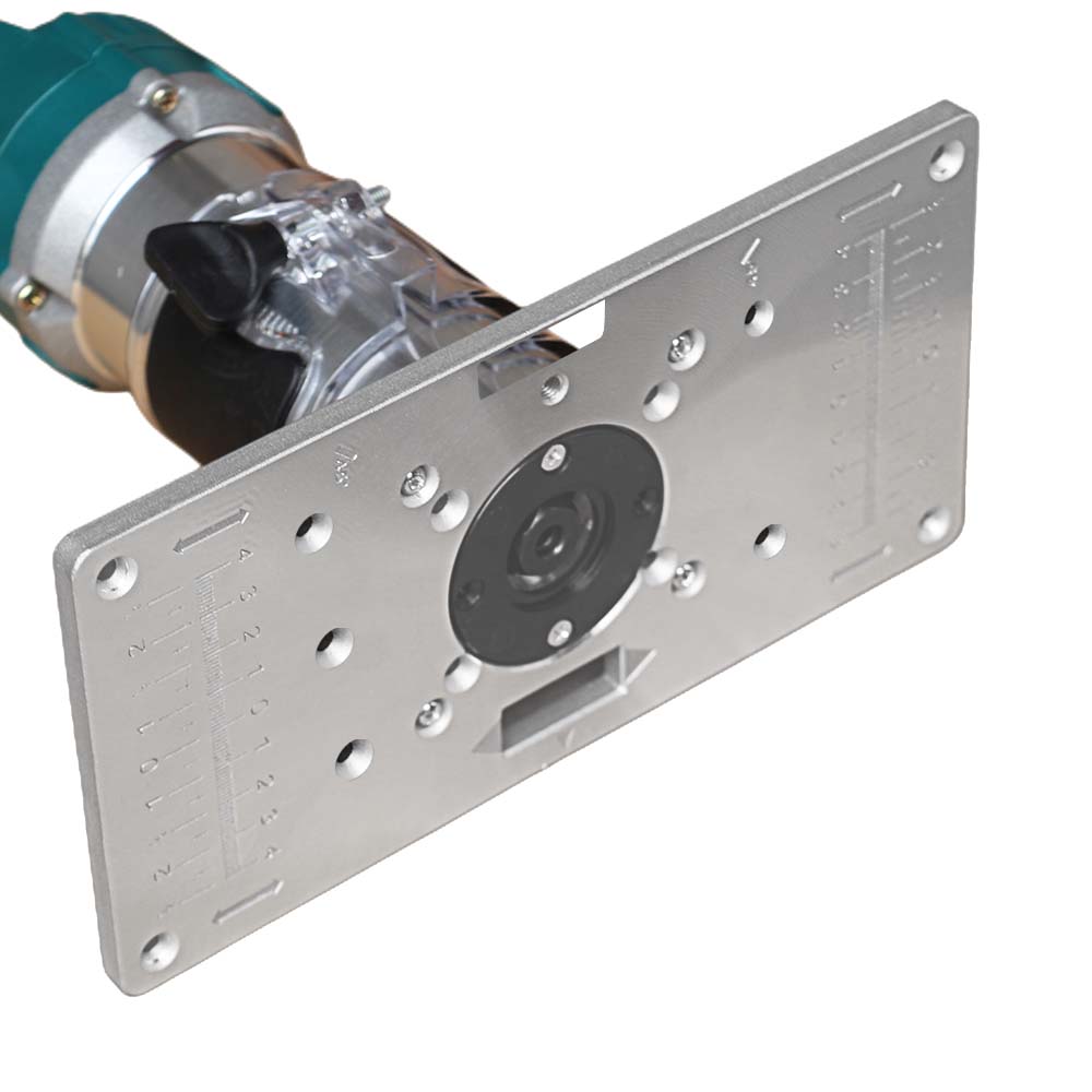 Aluminum Router Table Flip/Insert Plate with 4-Pack Router Insert Rings-Durable&Lightweight Wood Router Tool