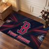 Boston Red Sox Personalized Crystal Velvet Carpet, Customized Name Text Soft Anti‑Slip Rug for Living Room Bedroom
