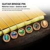6-Piece Acoustic Guitar Bridge Pin Set, Includes Brass and Bone Bridge Pins and Abalone Pins for Acoustic Folk Guitar