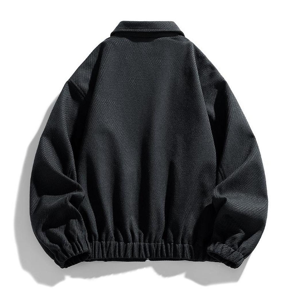 Men's Lapel Advanced Sense With Everything Solid Color Jacket Trend Plus Size Loose Casual Coat