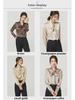Women's Early Spring Mulberry Silk Satin Blouse with Bow - Long Sleeve