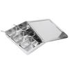 6‑Grid Stainless Steel Seasoning Box Jar Storage Container Set with Spoons Kitchen Utensils