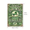 Винтажная металлическая вывеска пива Rolling Rock, Ретро-искусство для пивоварни на стену, Декор для мужской комнаты/бара, Акцент для любителей пива