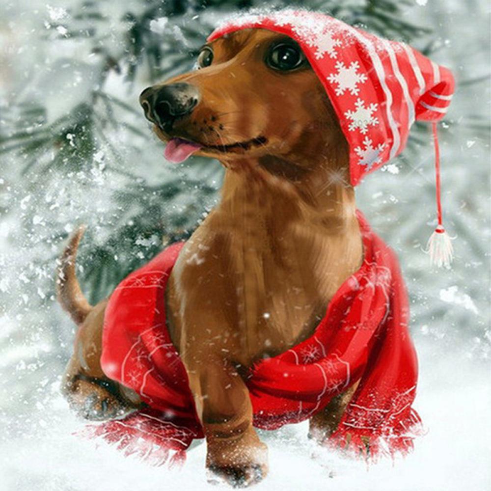 5D Diy Diamond Painting Animal Dog Full Circle Diamond Embroidery Art Picture Mosaic Gift Home Decoration Cross Stitch Kit Gift