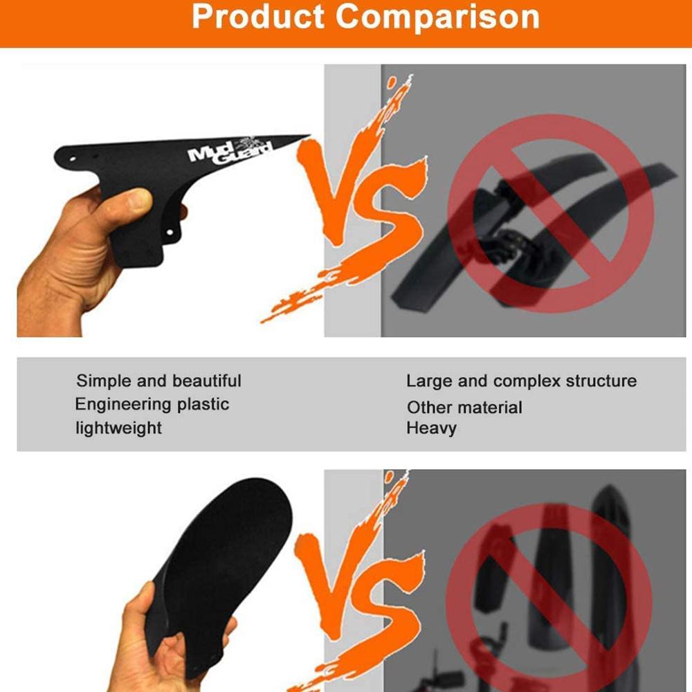 4pcs Mountain Bike Fenders Set with 10 Cable Ties Front and Rear Compatible