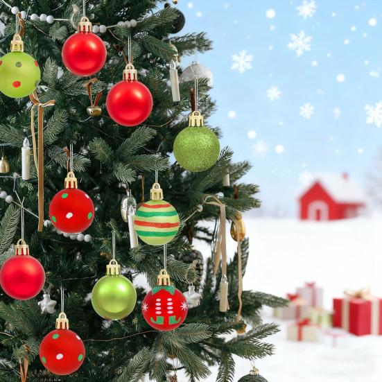 50 шт. Рождественские шары украшения 1,6" маленькие небьющиеся пластиковые шары красные зеленые елочные подвесные шары украшение для елки венка гирлянды