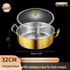 FaBao 304 Stainless Steel Hammered Golden Yuan-yang Hot Pot