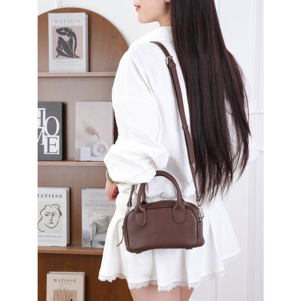 Cowhide Lady, One Shoulder Crossbody Shopping Simple Fashion Bag, Girls Classic Small Shell Bag