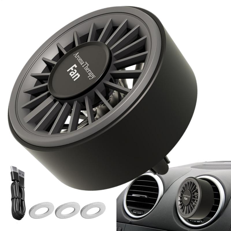 Car Vent Fan USB Fan For Car Vent Scent Decoration With Colorful Light Portable Small Cooler For Pickup Vehicle Truck Home Room