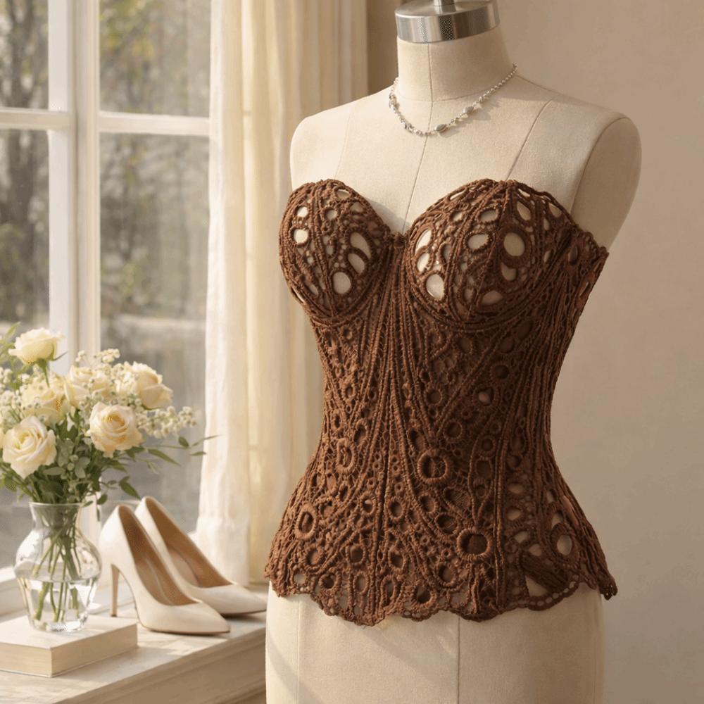 Back Tie Hollow Out Corset Top Fishbone Women Underwear Vintage Slimming Tube Top  Evening Party