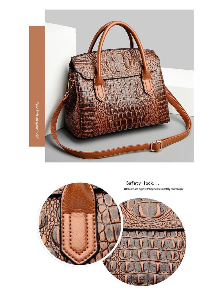 Трендовая женская сумка кроссбоди в стиле ретро с крокодиловым узором 2025