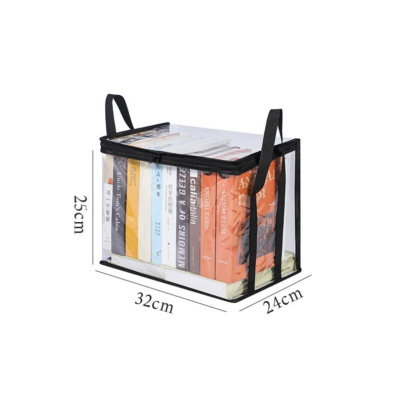1/2Pcs Large Capacity Foldable Transparent Waterproof Storage Box for Student Dormitory Classroom Home Book Organizing
