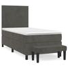 VidaXL Lit à sommier tapissier et matelas Gris foncé 90x190 cm Velours - Modèle 3137696