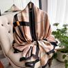 New Geometry Design Large Silk Soft Scarf Women Stylish Print Long Shawl Handkerchief Summer Sun Protection Elegant Travel Wrap