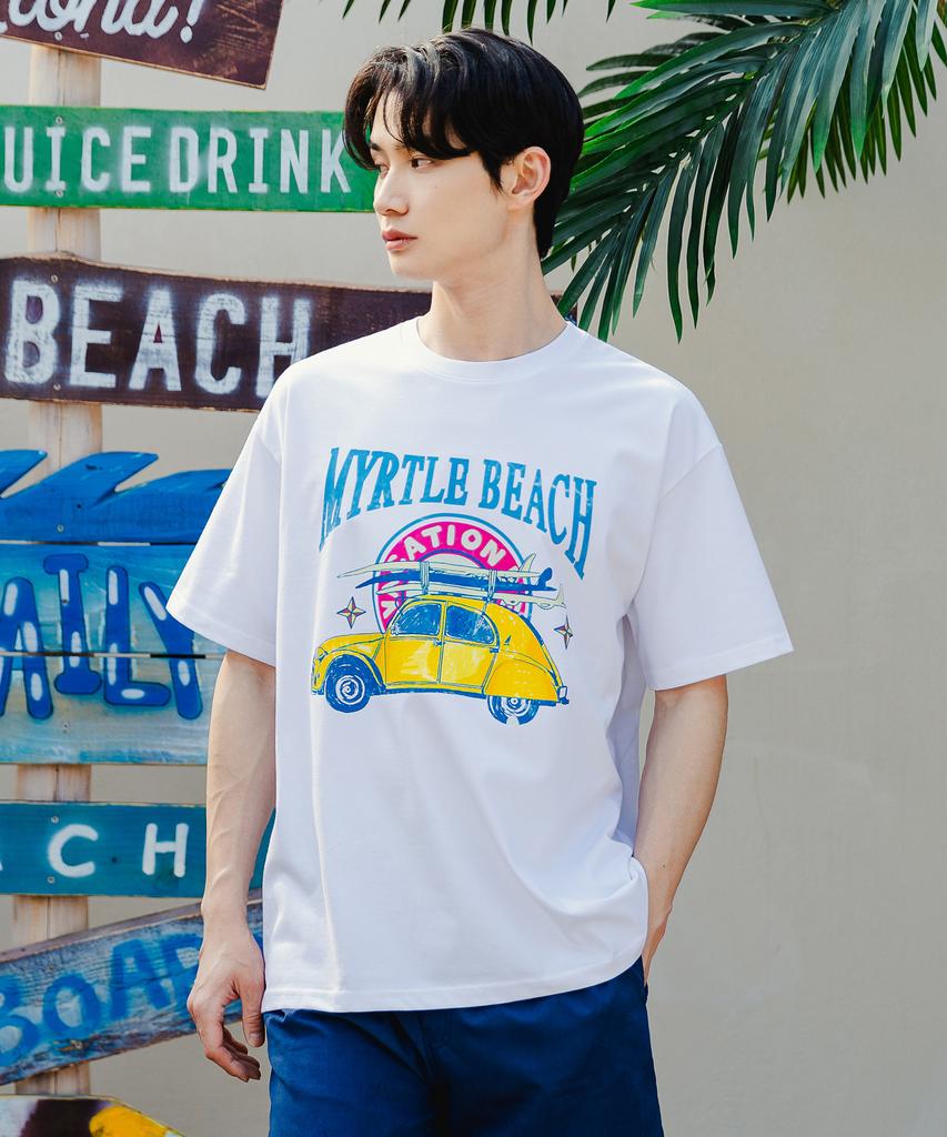 ALVINCLO Myrtle Beach Oversized Short Sleeve T-Shirt Ast4540 (6 Colors) (Type B)
