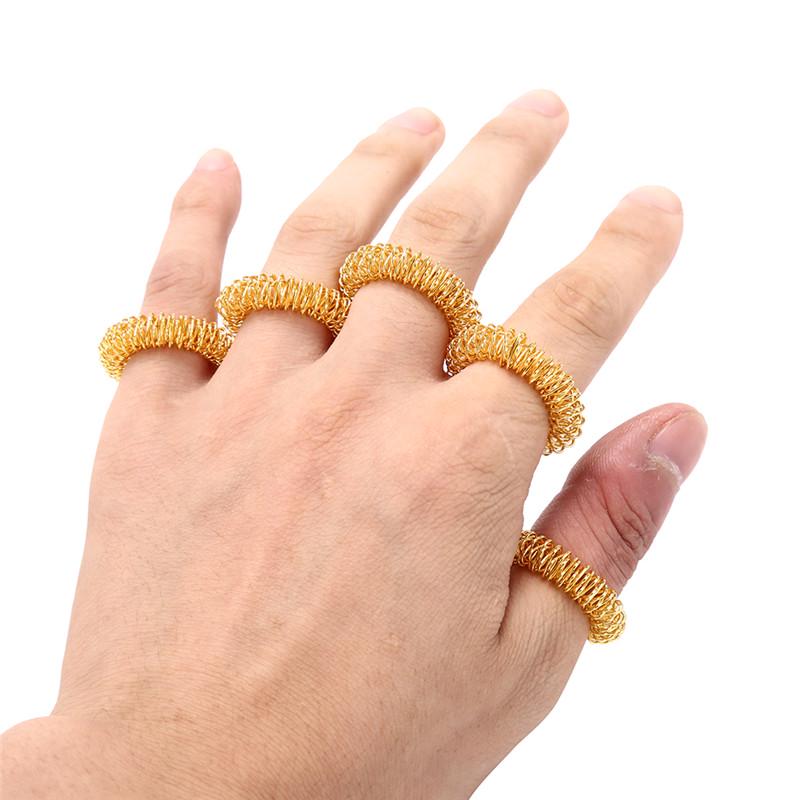 5Pcs Finger Massage Ring Acupuncture Acupressure Health Care Body Massager
