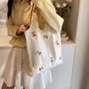 Embroidered Butterfly Canvas Lace Bag Large Capacity Versatile Shoulder Bag For Women Travel Shopping Tote Handbags CLE