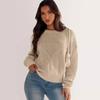 Women's Autumn and Winter Lozenge Pullover Loose Crew Neck Long Sleeve Sweater