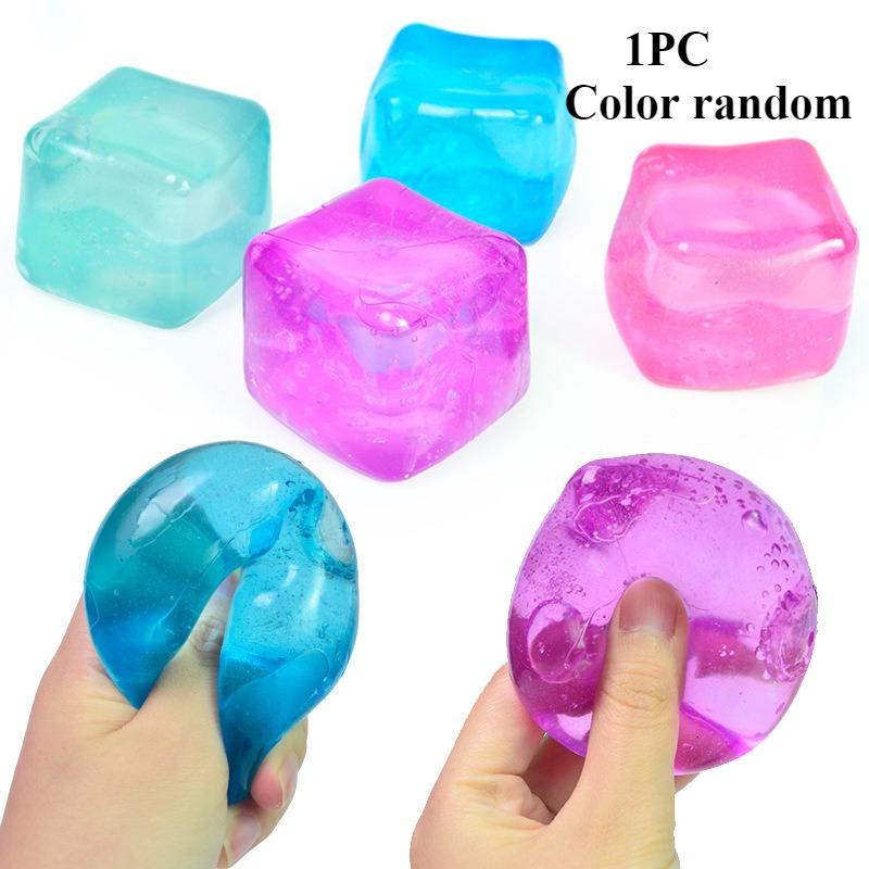 1PCS Ice Cube Stress Relief Squeeze Toys High Density Gel Ice Cube Square Square Vent Toy Slow Rebound Kneading Toy