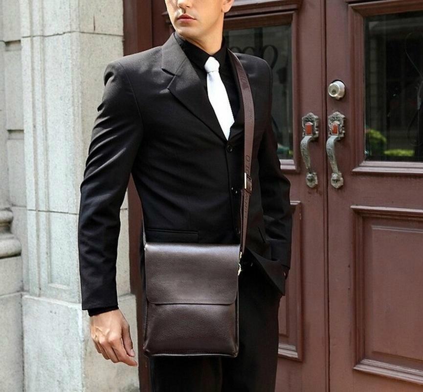 Модный мужской кожаный портфель, сумка через плечо, мужской посыльный, через плечо, бизнес