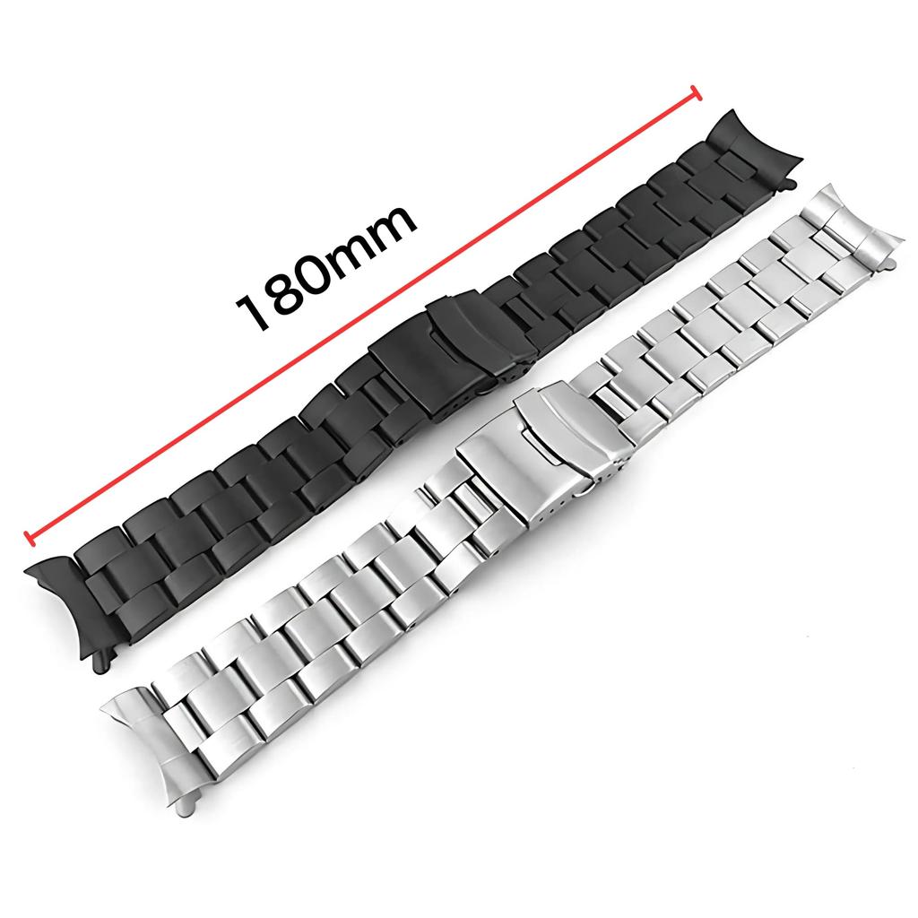 Ремешок для часов, 3 ряда, Oyster Bow Ring, прочный сменный ремешок из нержавеющей стали, тройной, с застежкой-молнией, металлический ремешок для часов, браслет, пряжка (Серебро, 22мм)