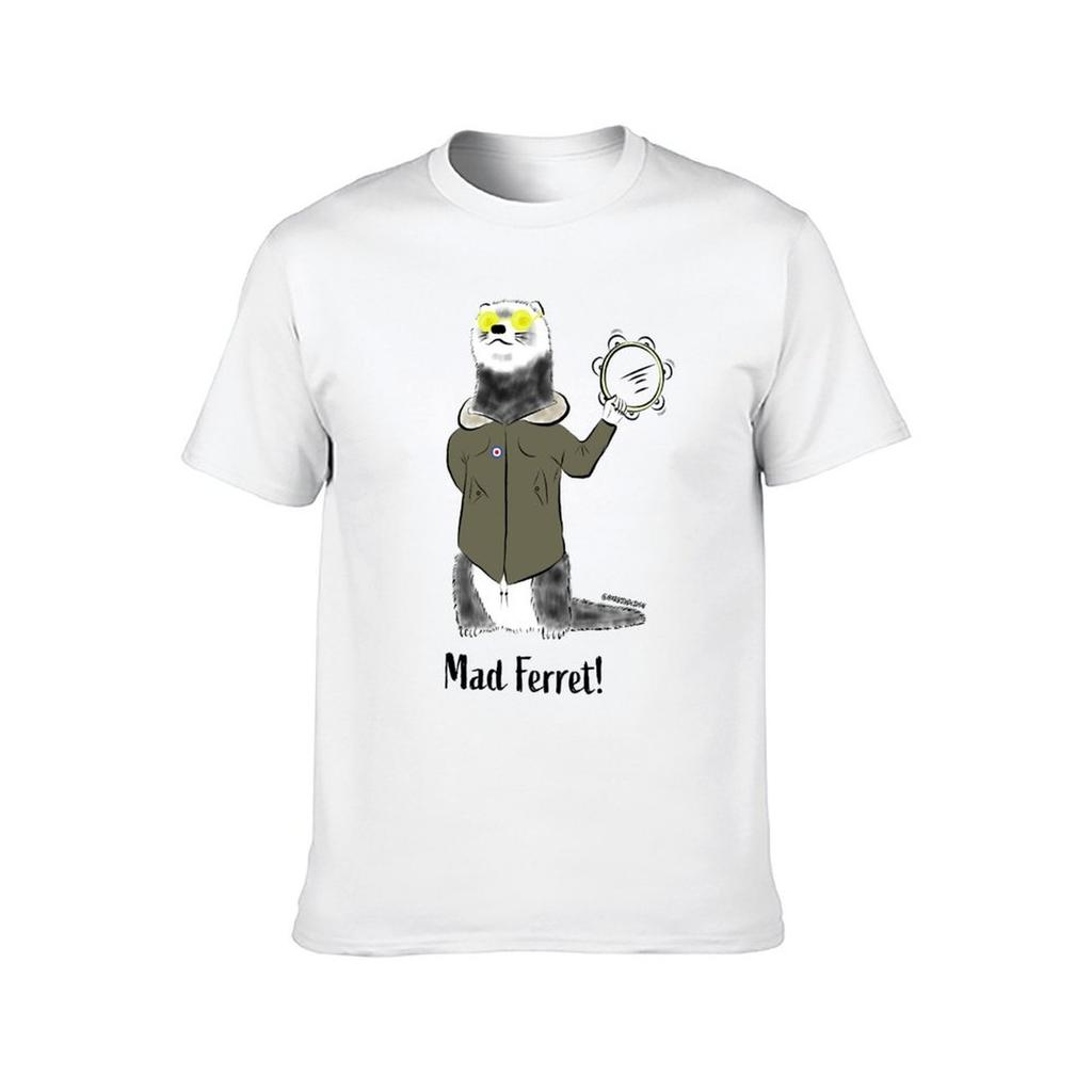 Novelty Oasis Mad Ferret T-Shirt man t shirt cotton t shirts for man slim fit T-Shirt