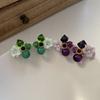 Серьги-гвоздики из смолы и масла в стиле Advanced Sense Light Luxury Temperament, универсальные серьги-гвоздики из циркония с рифмой в стиле ретро из фиолетового цветка и кленового дерева