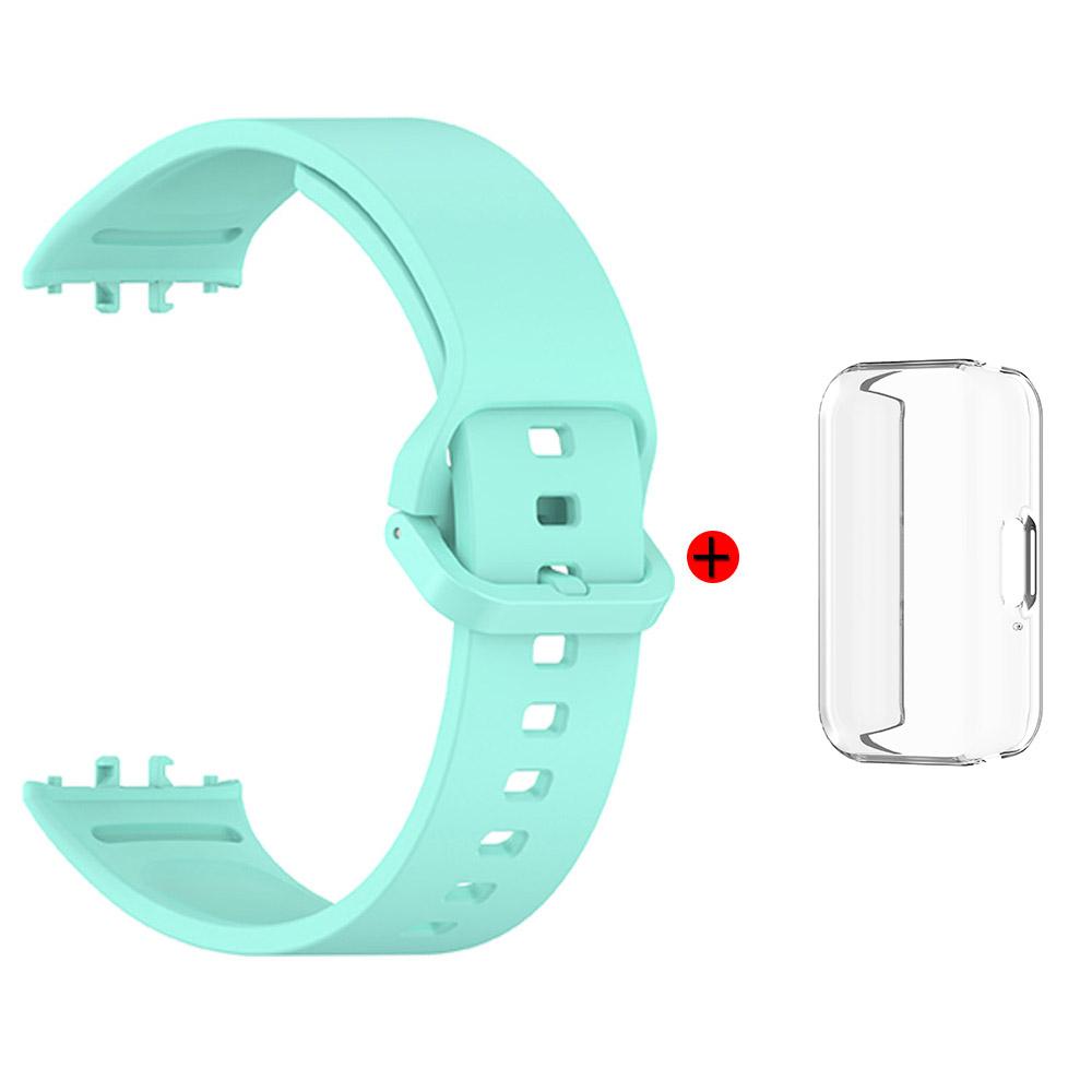 Silicone Strap For Samsung Fit 3 SM-R390 Watchband With Transparent Case Single Color Adjustable Wristband Accessories