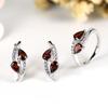 Natural Garnet Jewelry Sets Kits 925 Sterling Silver Clasp Earrings Ring PE 6*4mm Gemstone for Women Birthday Gift 2022