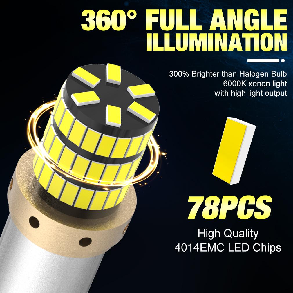 2 шт. 1156 BA15S P21W светодиодные лампы BAU15S PY21W 1157 BAY15D P21/5W светодиодные лампы T20 7443 W21/5W 7440 W21W WY21W 12V белый красный янтарный автомобильный свет указатель поворота авто