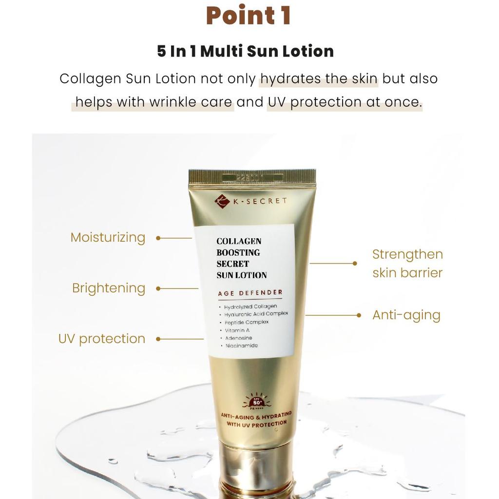 K-SECRET Солнцезащитный лосьон Collagen Boosting Secret SPF50+ PA++++ 60 мл