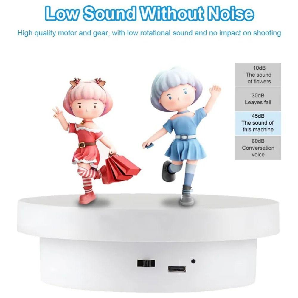 Round Shape Automatic Rotation Display Table White/Black Rotating Display Stand Photography