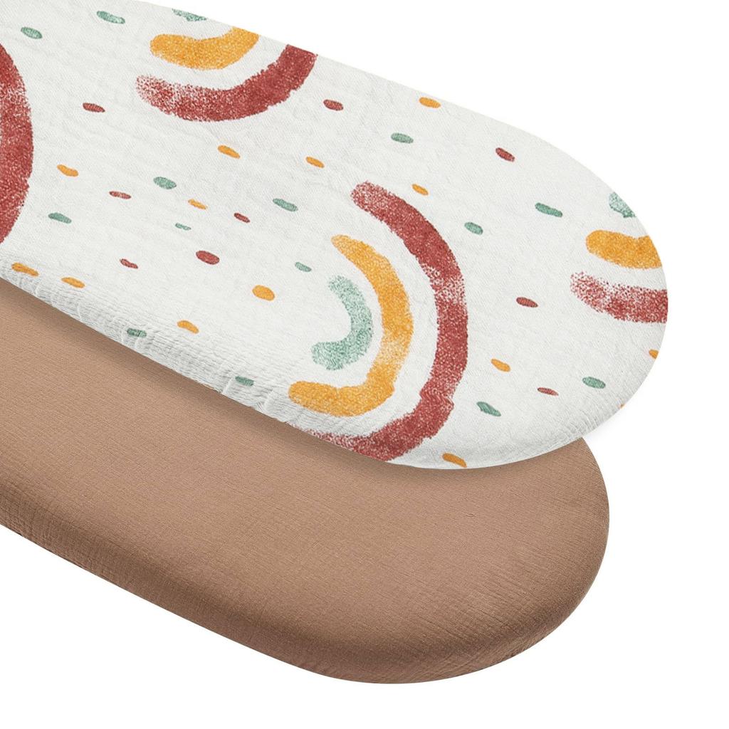 Pack of 2pcs Baby Fitted Bassinet Sheet Newborns Changing Pad Cover Comfortable Fitted Sheets Cotton Mattress Cover