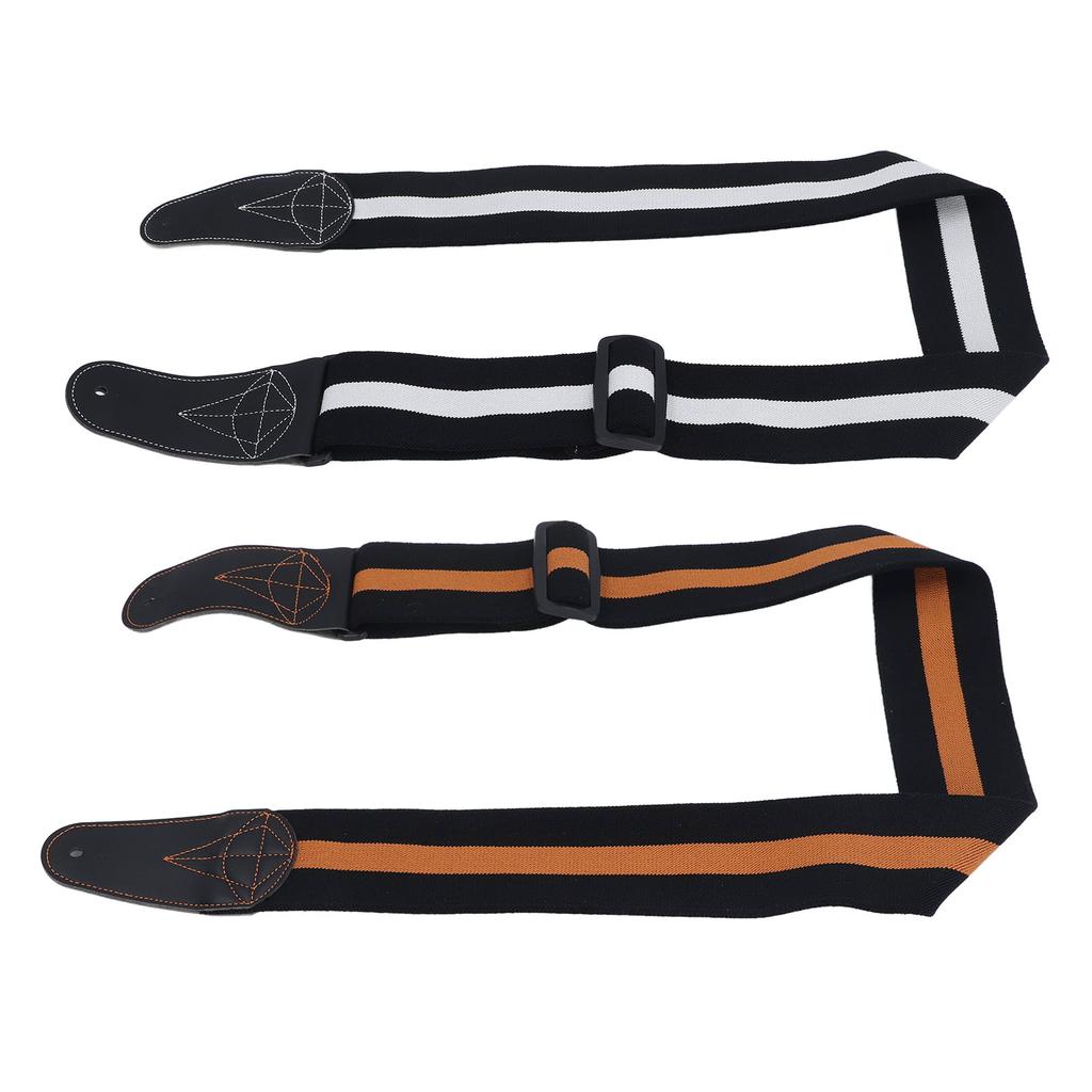 Acoustic Electric Guitar Strap Double Sided Universal Comfortable Stretch Cotton Microfiber Leather